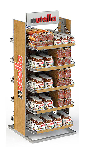 Nutella wood display stand
